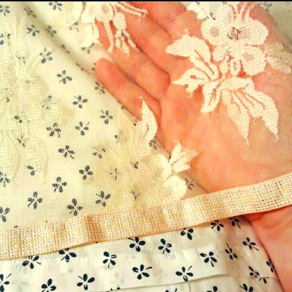 NEW Vintage Skirt with Sheer Lace Overlay - Picture 4 of 12